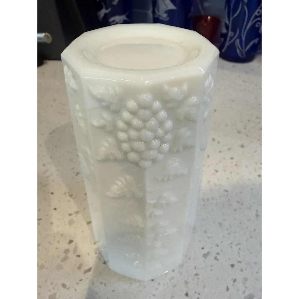 Westmoreland Paneled Grape Milk Glass 5 3/4